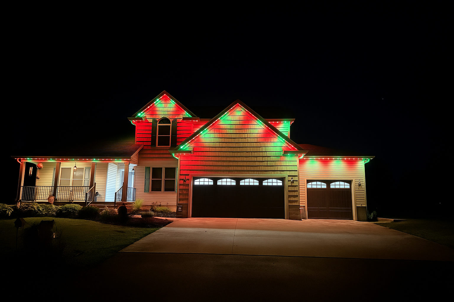Permanent holiday roofline lighting